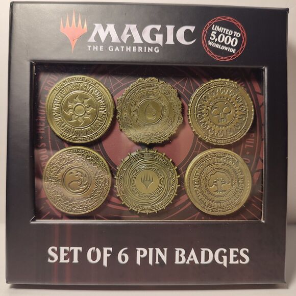 Magic The Gathering Mana Symbols Pin Set Of 6 Limited Edition MTG Badges - Picture 1 of 8